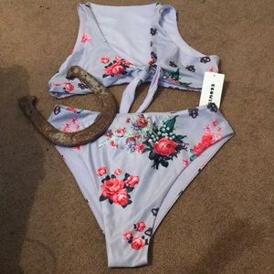 Tie up high waist cheeky bikini!